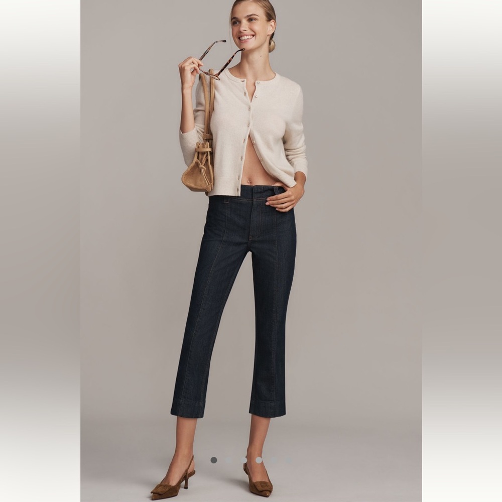 Maeve Slim 70s High-Rise Crop Flare Jeans